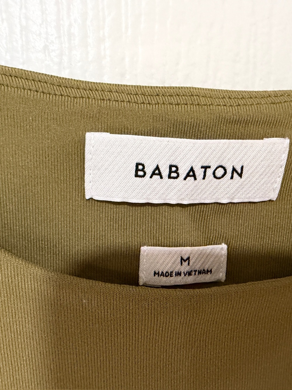 Babaton Olive Ribbed Cropped Top - Picture 3 of 4